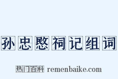 孙忠愍祠记组词是什么意思的图片